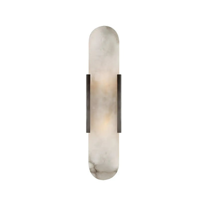 Contemporary Gold Oval Marble Wall Sconce