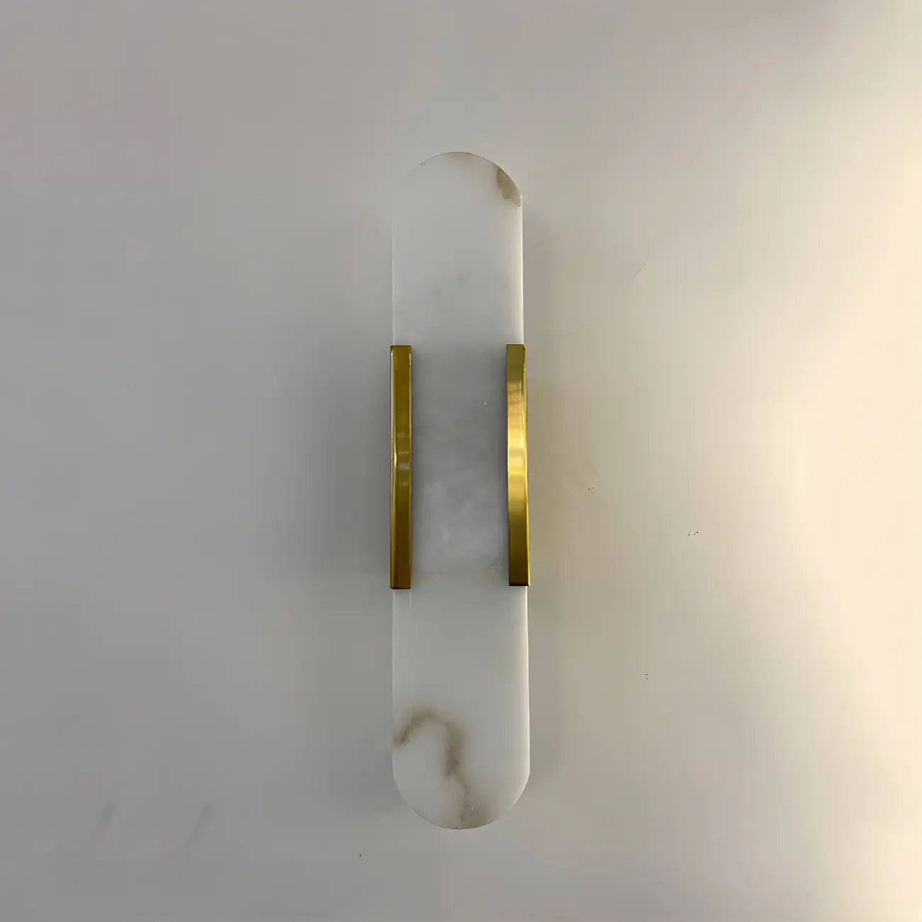 Contemporary Gold Oval Marble Wall Sconce