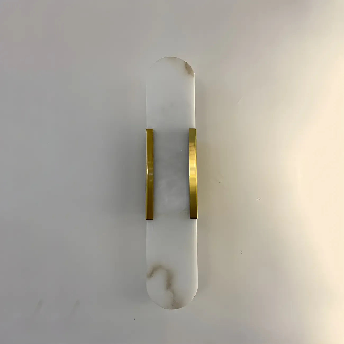 Contemporary Gold Oval Marble Wall Sconce