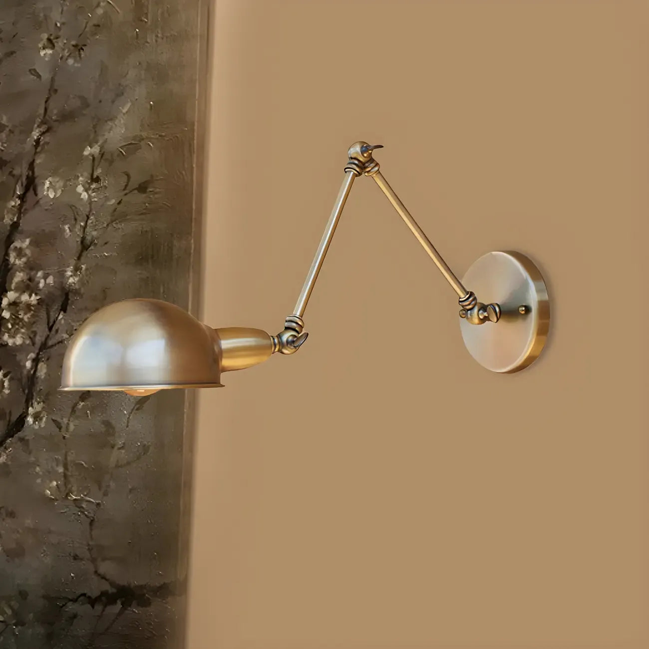 Retro Dome Metal Swing Arm Wall Light