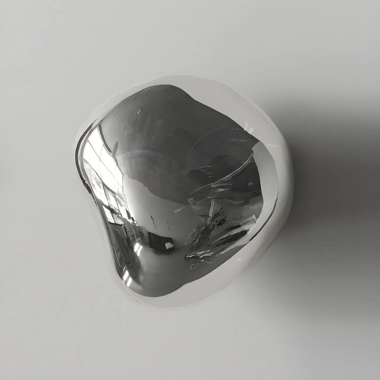 Art Deco Mirrored Glass Rock Shape LED Wall Sconce