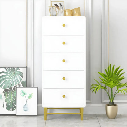 Glam White Narrow Gold Legs Bachelor Chest