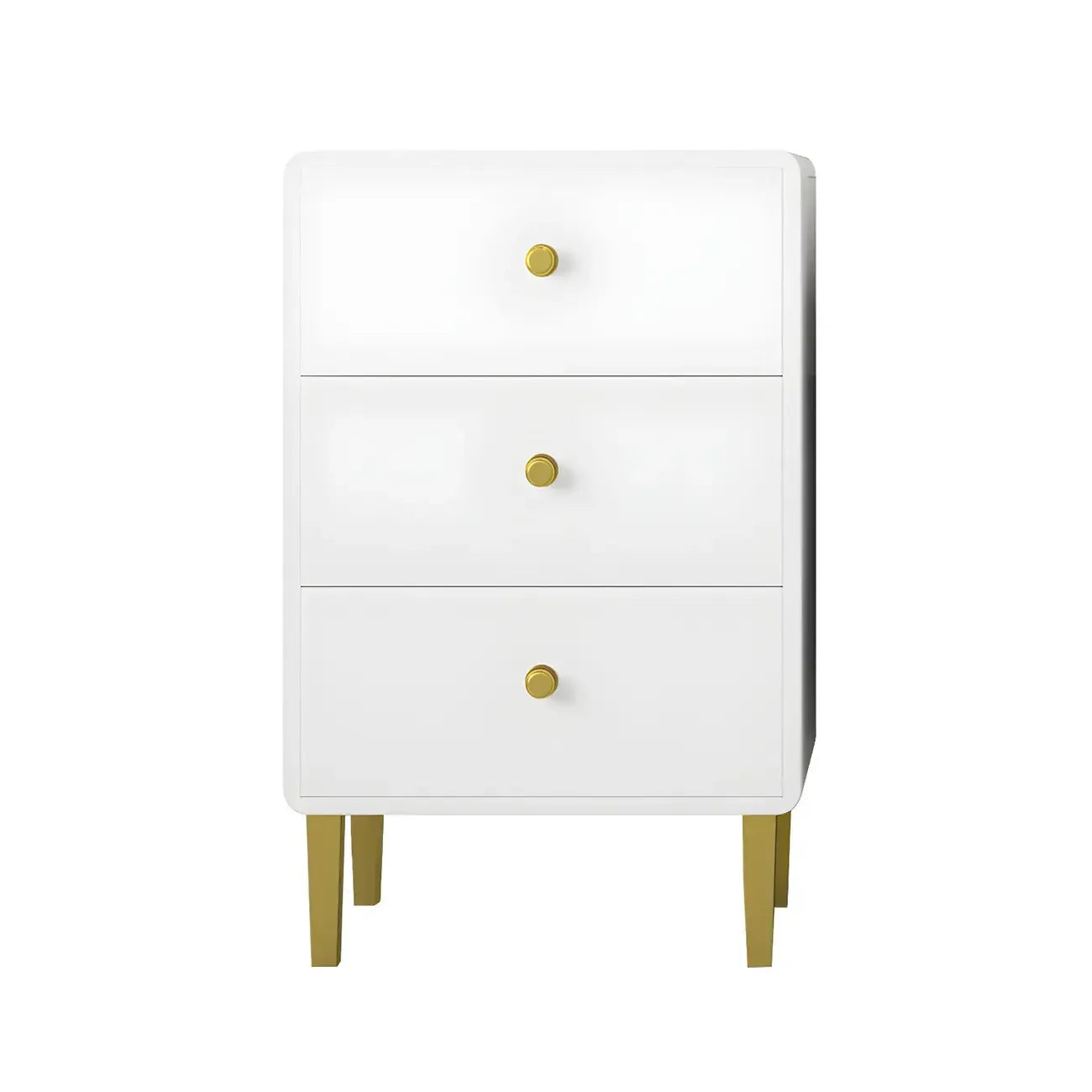 Glam White Narrow Gold Legs Bachelor Chest