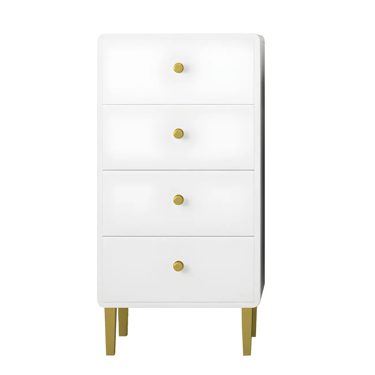 Glam White Narrow Gold Legs Bachelor Chest