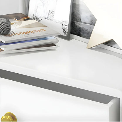 Glam White Narrow Gold Legs Bachelor Chest
