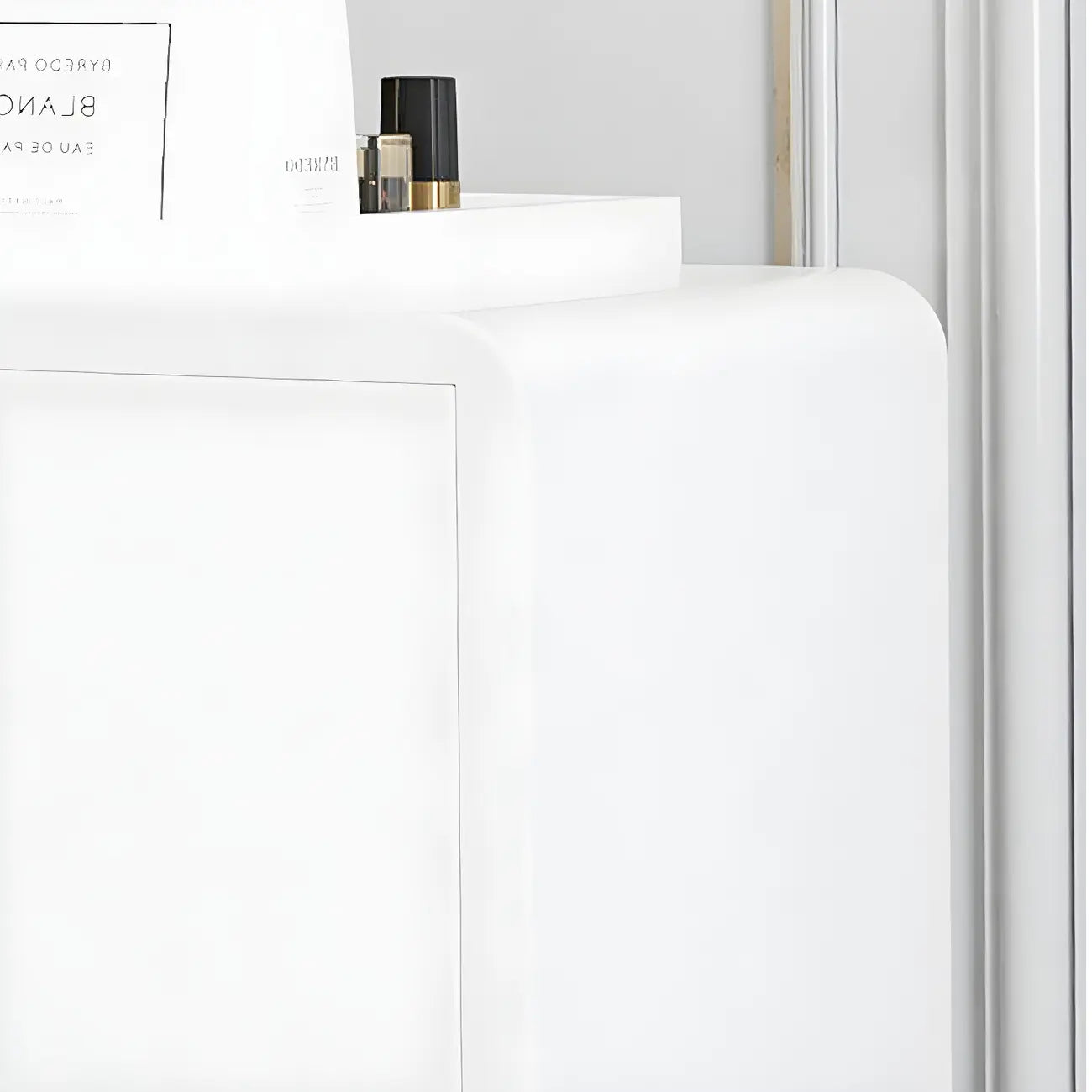 Glam White Narrow Gold Legs Bachelor Chest