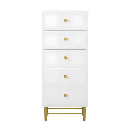 Glam White Narrow Gold Legs Bachelor Chest
