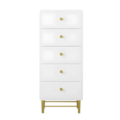 Glam White Narrow Gold Legs Bachelor Chest