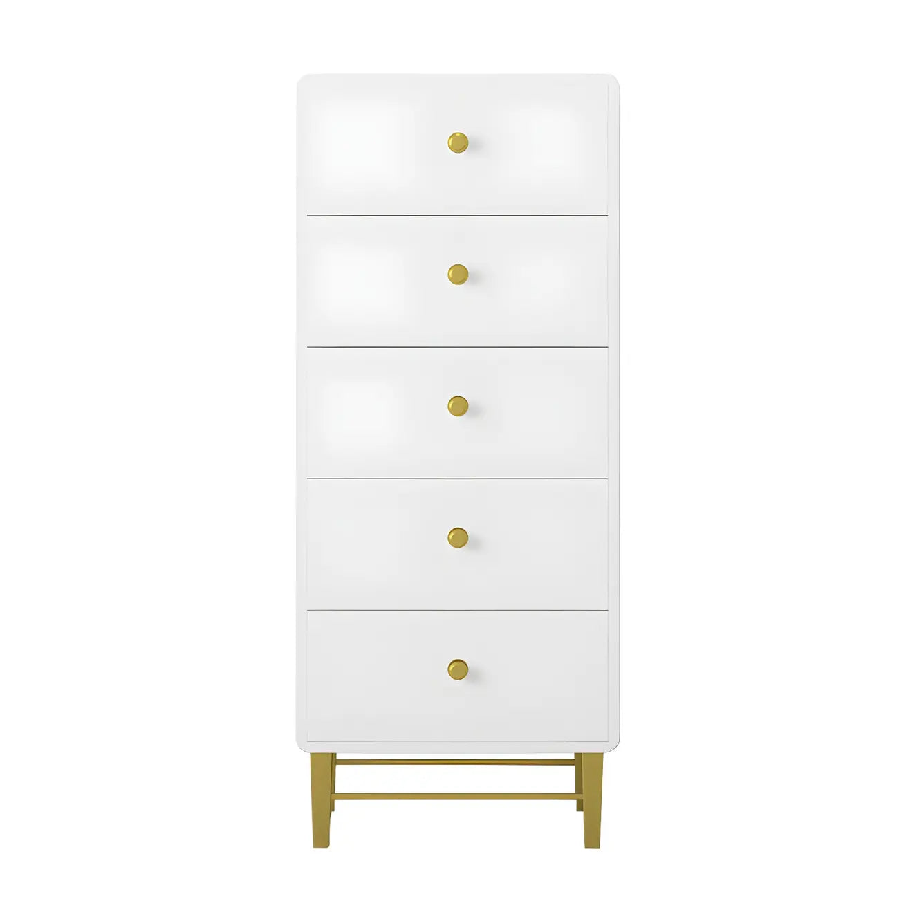 Glam White Narrow Gold Legs Bachelor Chest
