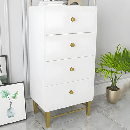 Glam White Narrow Gold Legs Bachelor Chest
