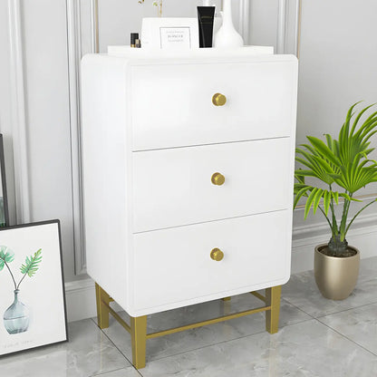 Glam White Narrow Gold Legs Bachelor Chest