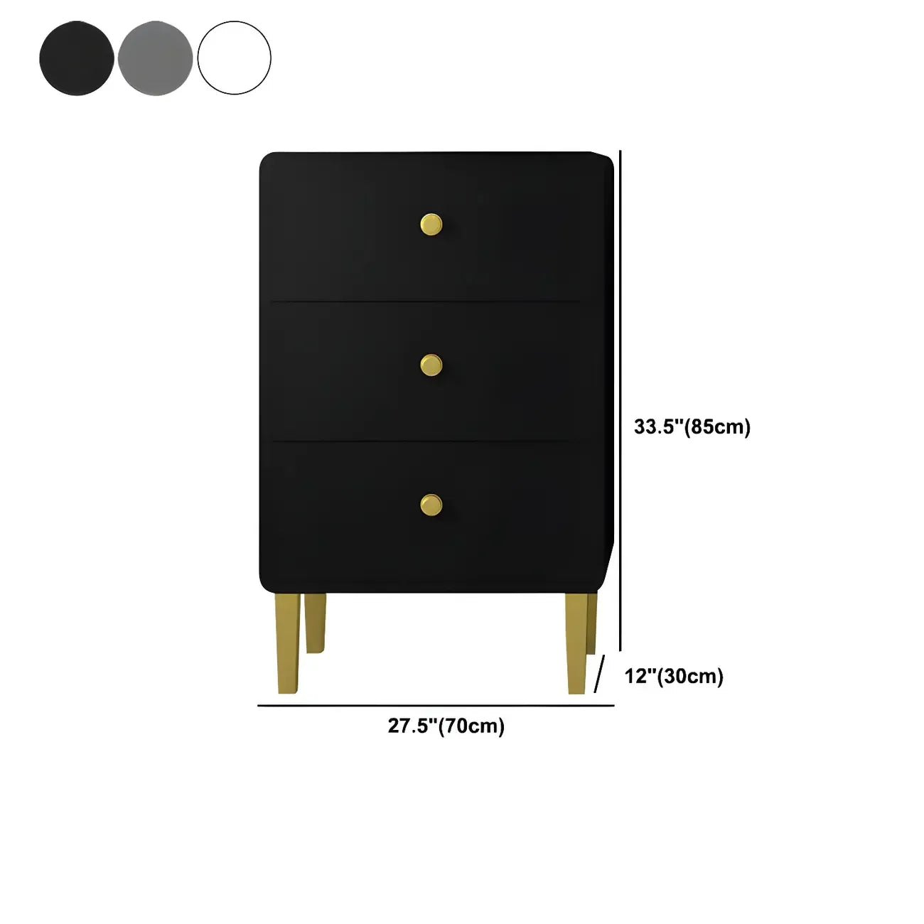 Glam White Narrow Gold Legs Bachelor Chest
