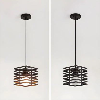 Industrial Black 3-Light Lantern Pendant Light