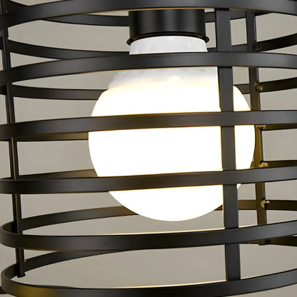 Industrial Black 3-Light Lantern Pendant Light