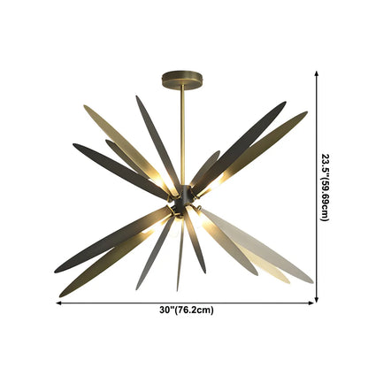 Modern Metal Sputnik Starburst Chandelier Adjustable Downrod