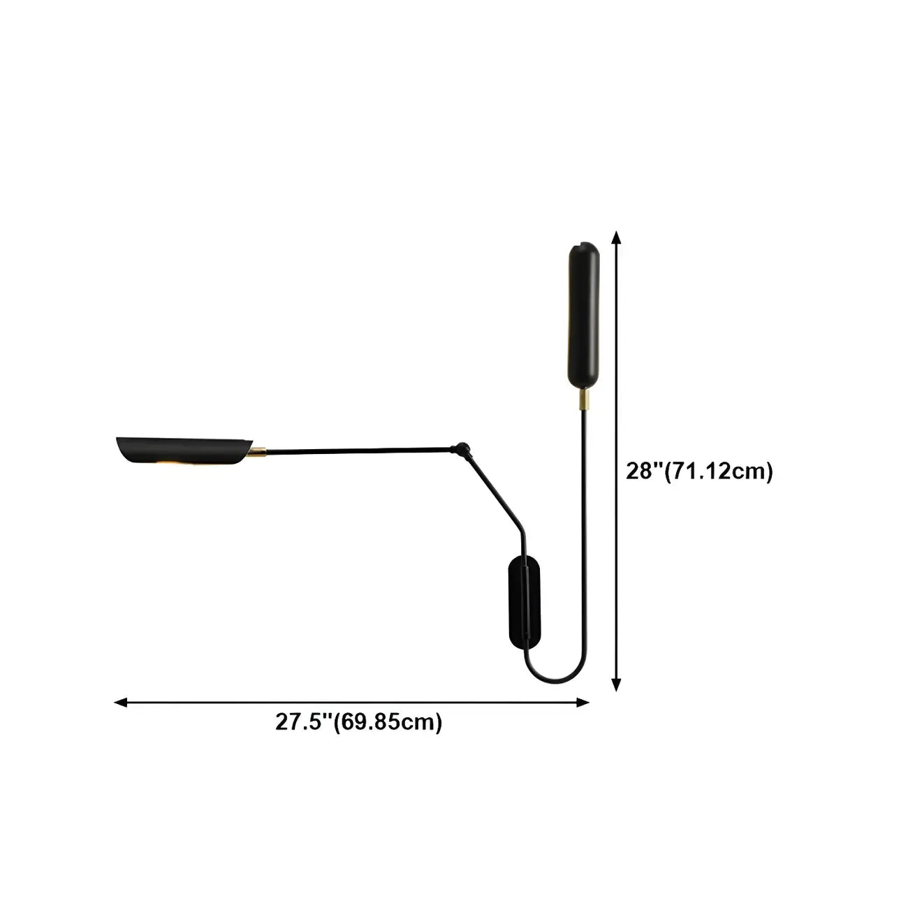 Modern Black Metal 2-Light Swing Arm Wall Light