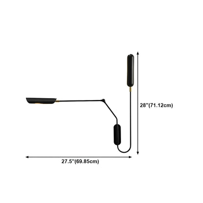 Modern Black Metal 2-Light Swing Arm Wall Light