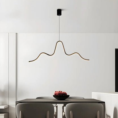 Artistic Black Linear Adjustable Island Pendant Light