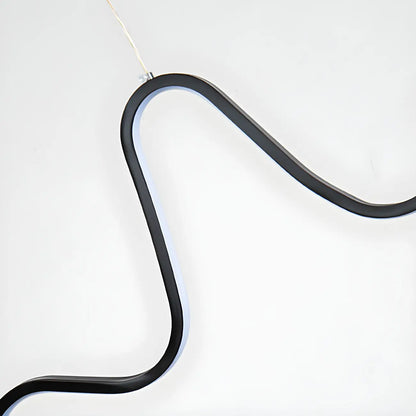 Artistic Black Linear Adjustable Island Pendant Light
