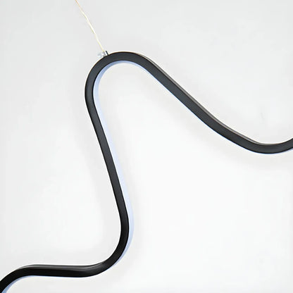 Artistic Black Linear Adjustable Island Pendant Light