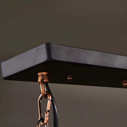 Rustic Industrial Large Wood Island Chandelier