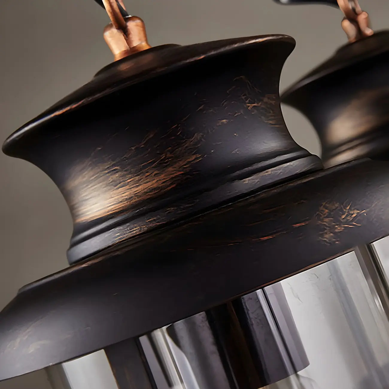 Rustic Industrial Large Wood Island Chandelier