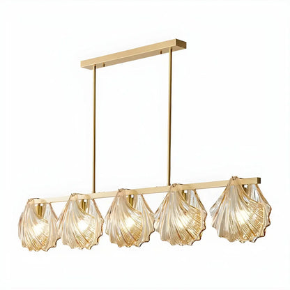 Modern Shell Glass Metal Island Pendant Light for Kitchen