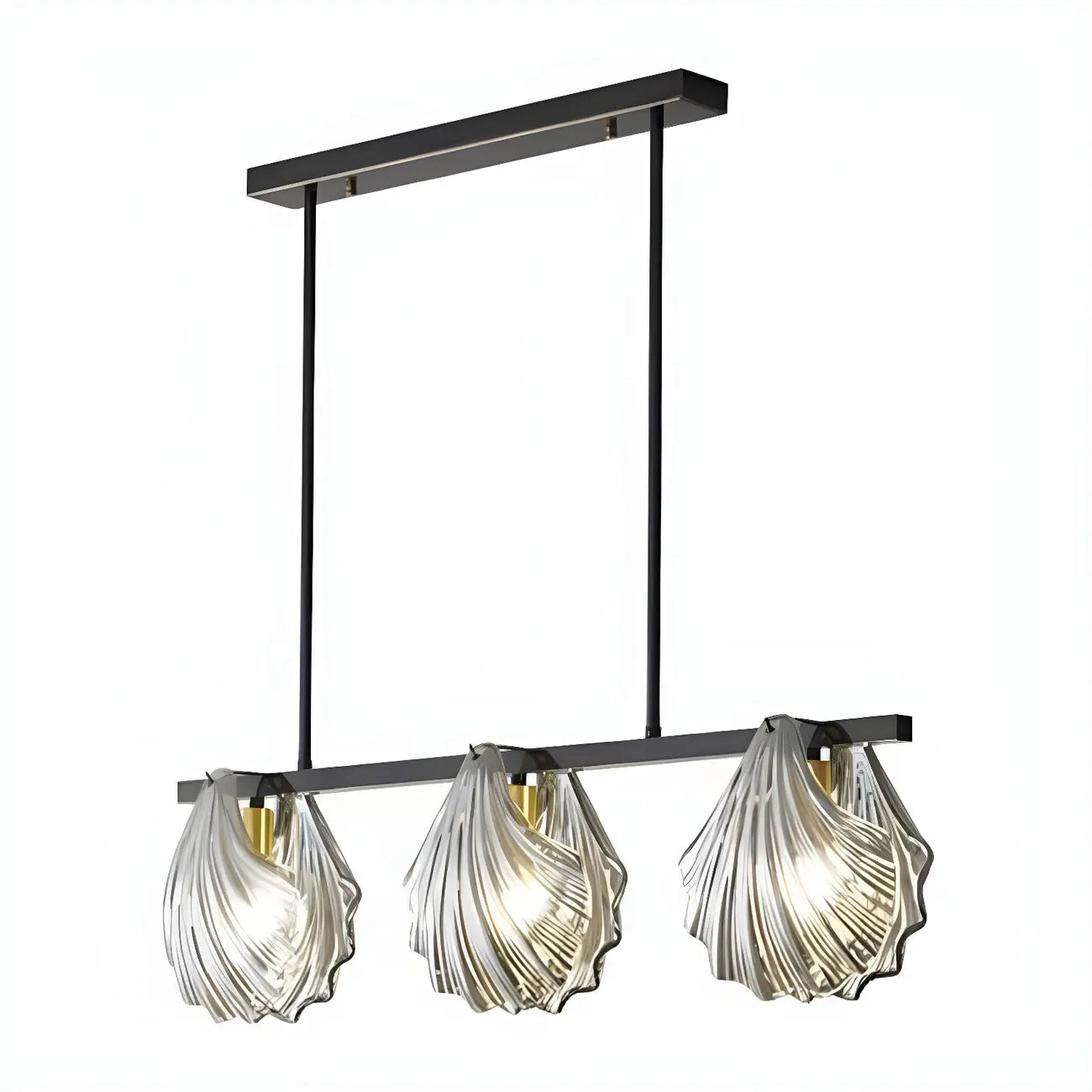 Modern Shell Glass Metal Island Pendant Light for Kitchen
