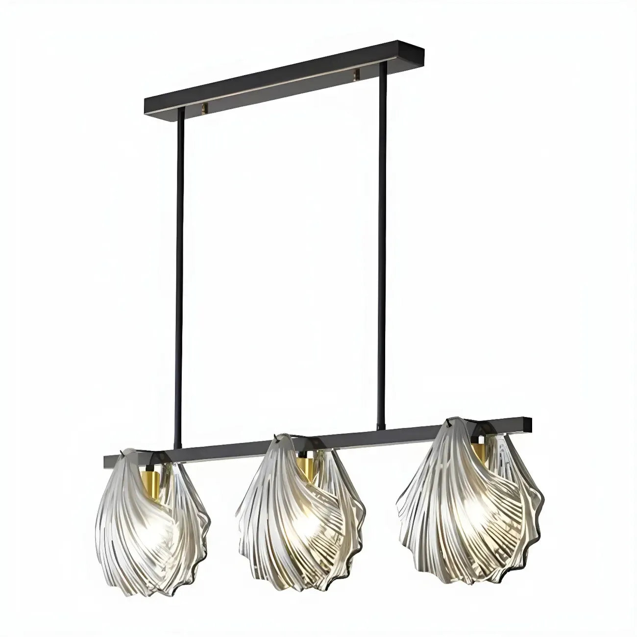 Modern Shell Glass Metal Island Pendant Light for Kitchen