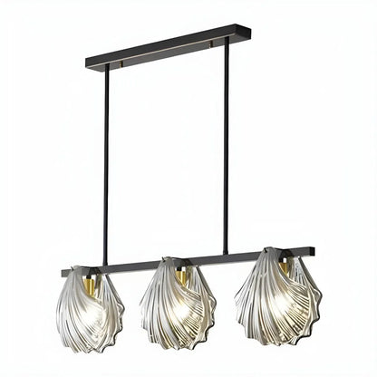 Modern Shell Glass Metal Island Pendant Light for Kitchen