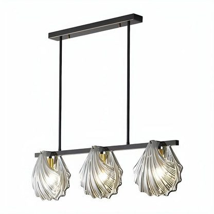 Modern Shell Glass Metal Island Pendant Light for Kitchen