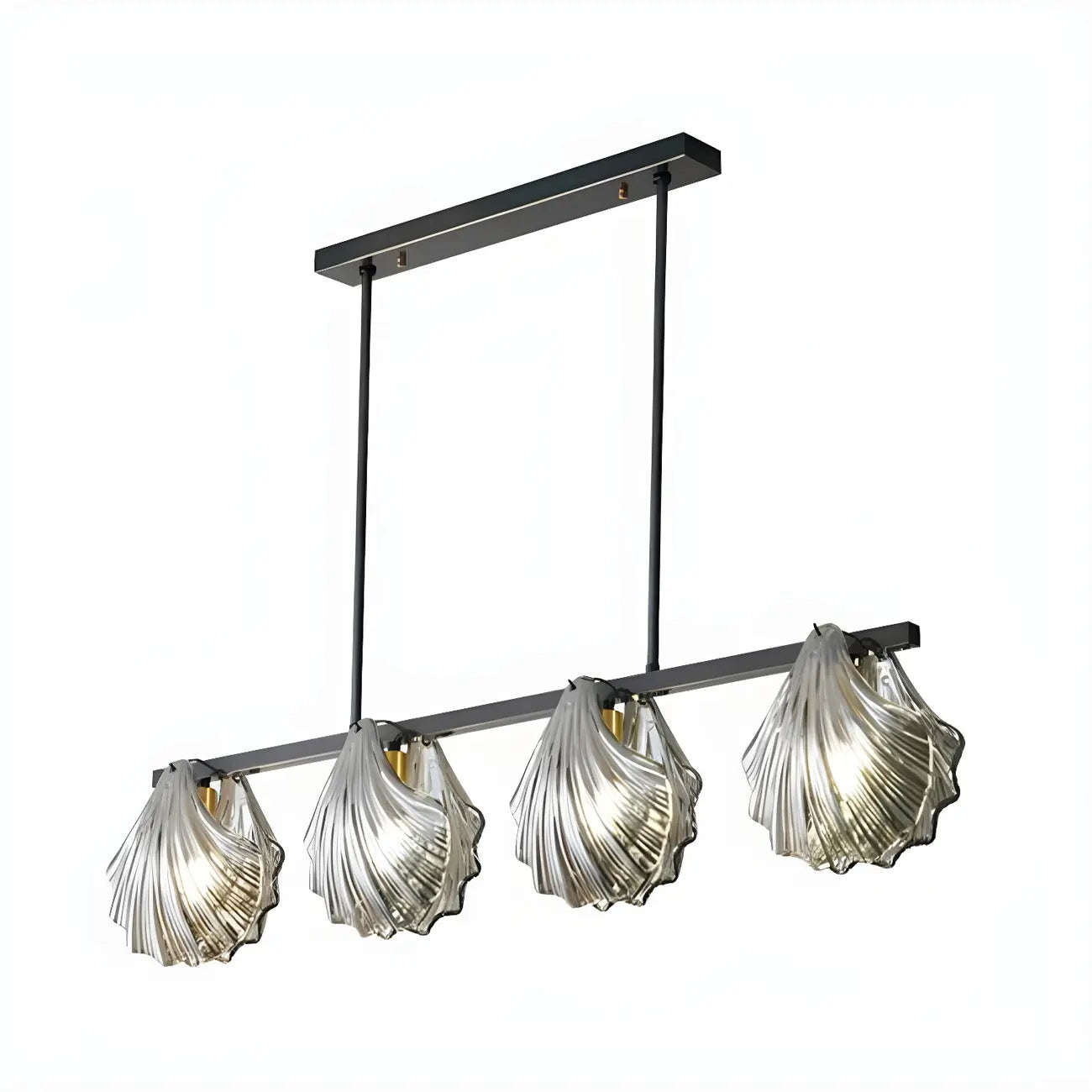 Modern Shell Glass Metal Island Pendant Light for Kitchen