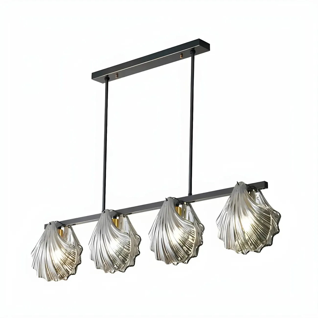 Modern Shell Glass Metal Island Pendant Light for Kitchen