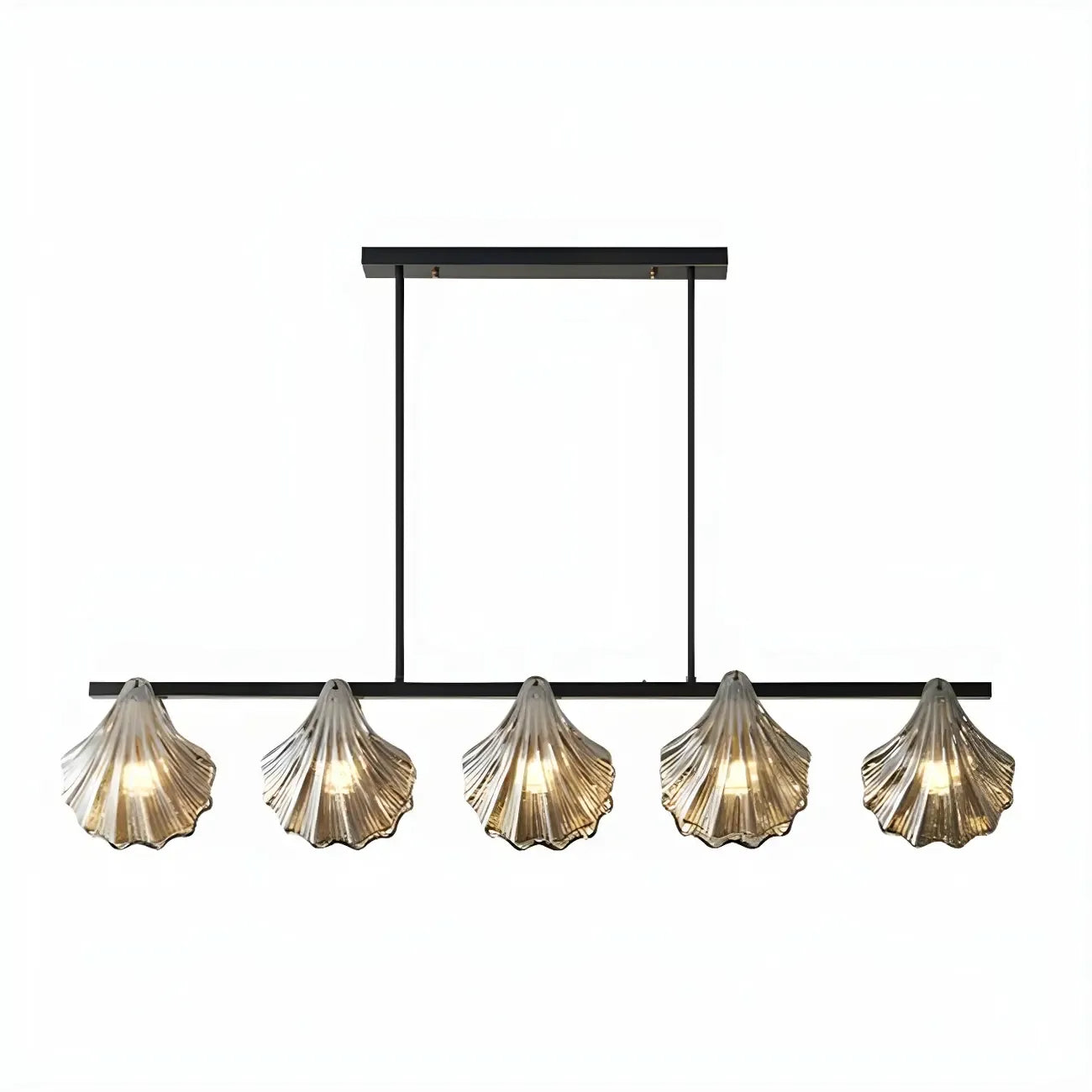 Modern Shell Glass Metal Island Pendant Light for Kitchen