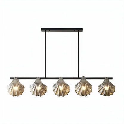 Modern Shell Glass Metal Island Pendant Light for Kitchen