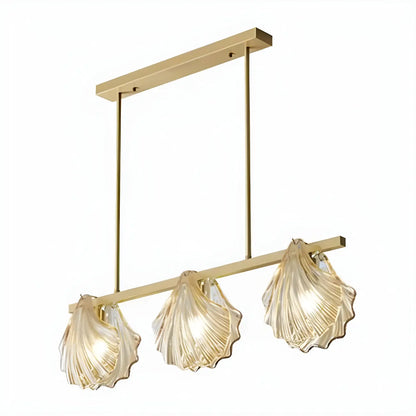 Modern Shell Glass Metal Island Pendant Light for Kitchen