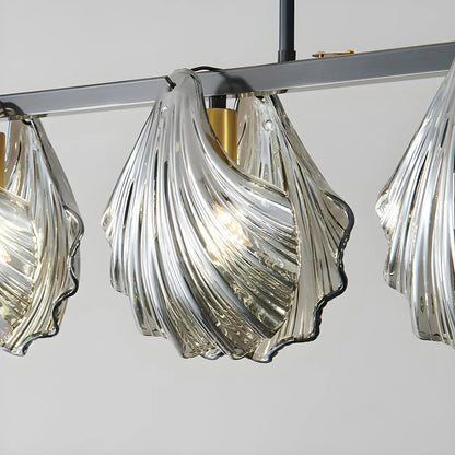 Modern Shell Glass Metal Island Pendant Light for Kitchen