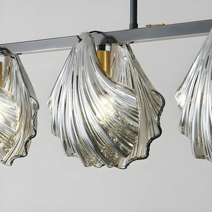 Modern Shell Glass Metal Island Pendant Light for Kitchen