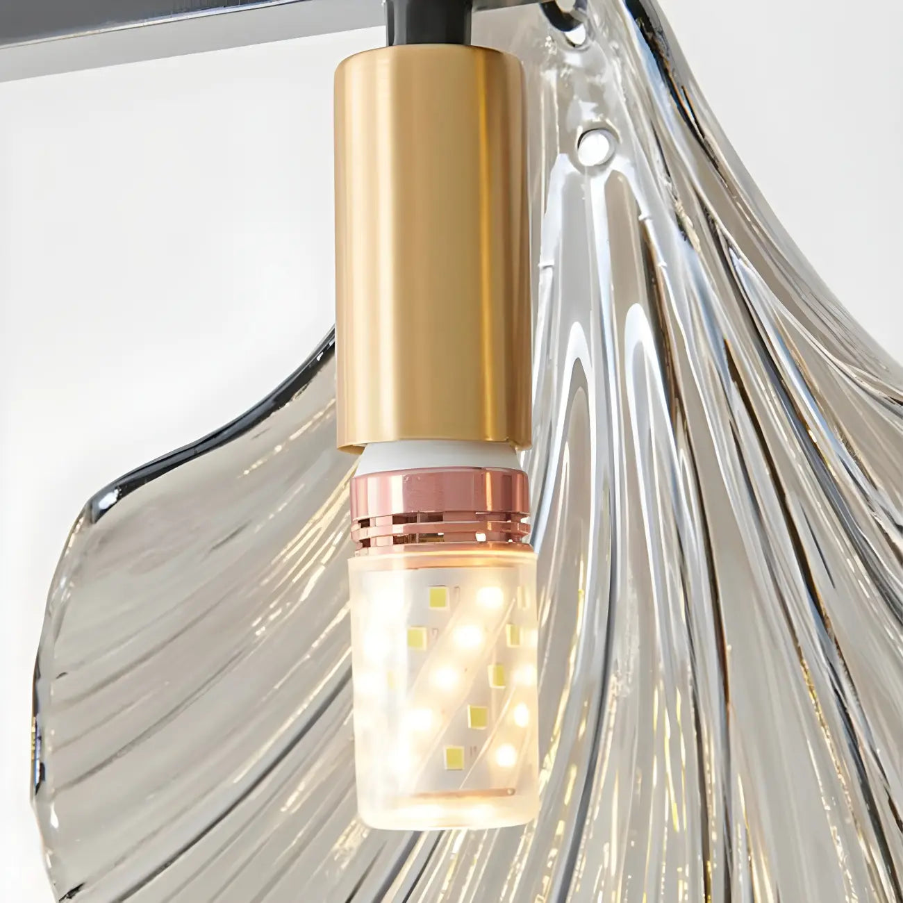 Modern Shell Glass Metal Island Pendant Light for Kitchen
