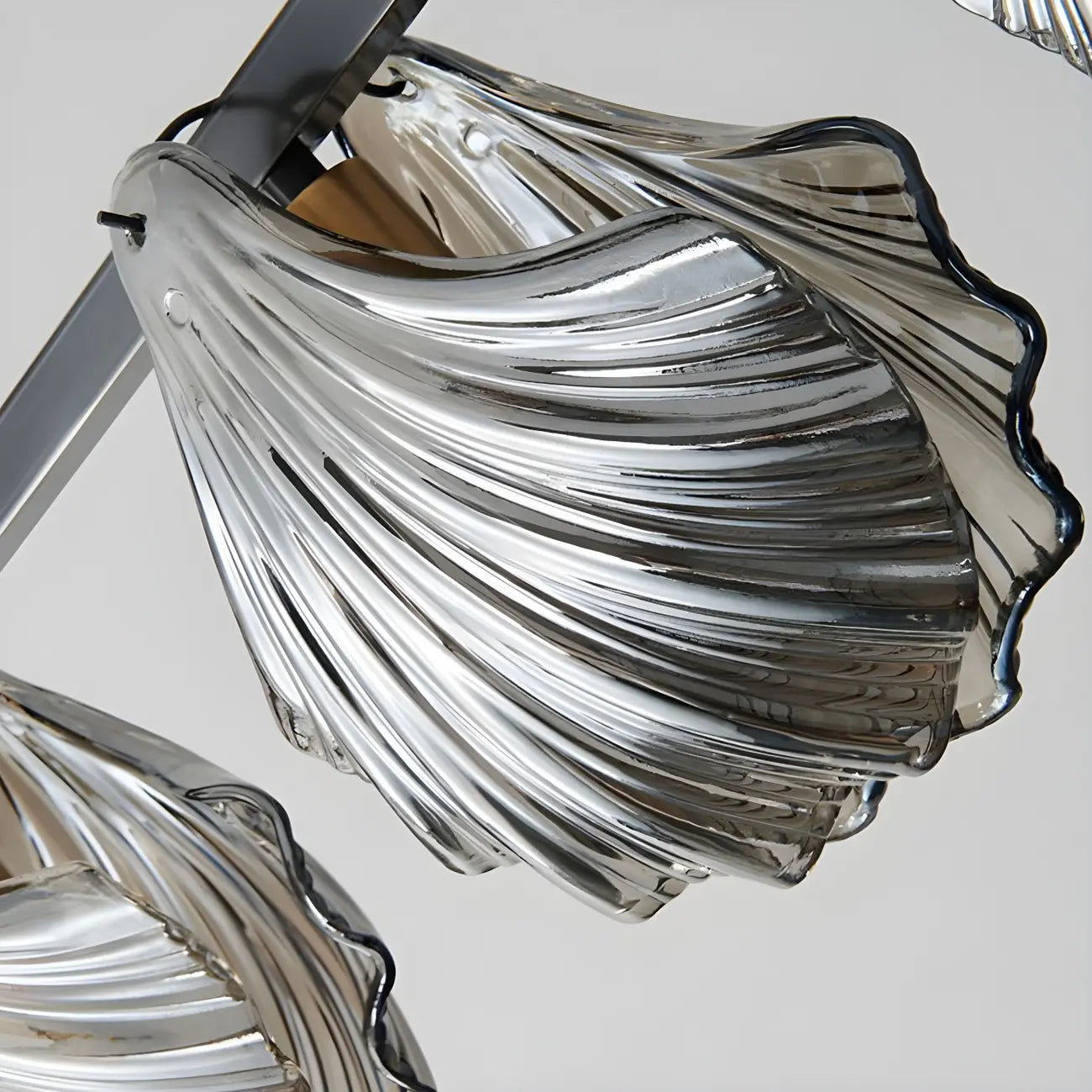 Modern Shell Glass Metal Island Pendant Light for Kitchen