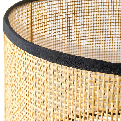 Brown Rarran Metal Drum-Shaped LED Table Lamp