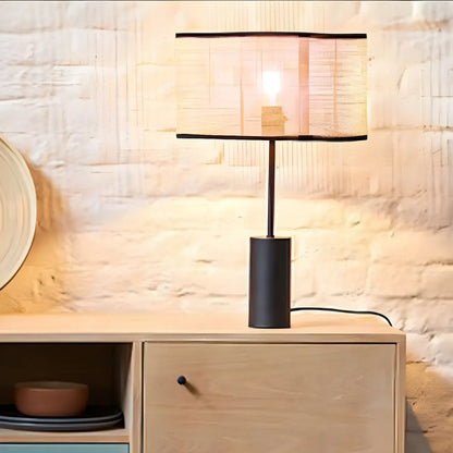 Brown Rarran Metal Drum-Shaped LED Table Lamp