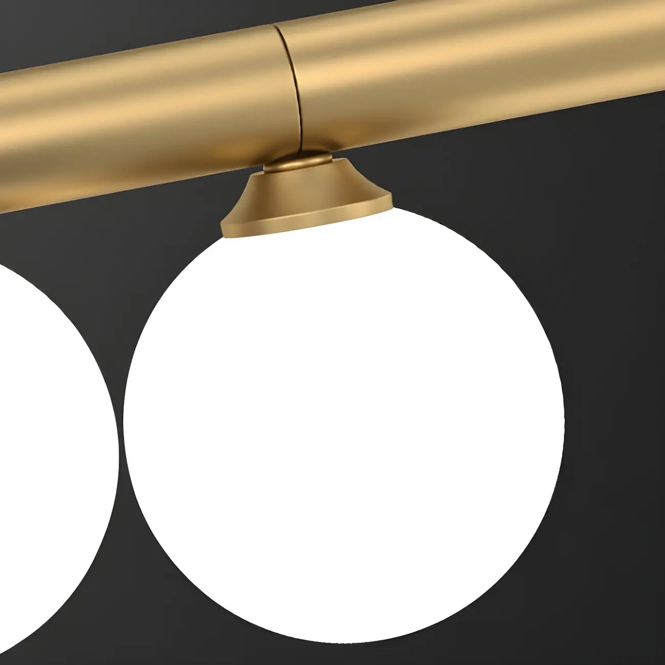 Sleek Modern Gold Glass Globe Island Chandelier