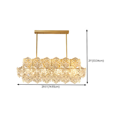 Kitchen Elegant Gold Crystal Pendant Light