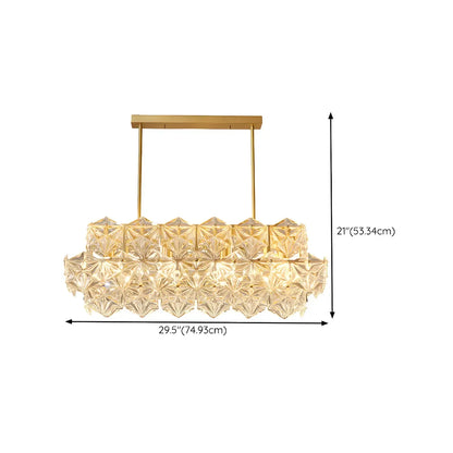 Kitchen Elegant Gold Crystal Pendant Light