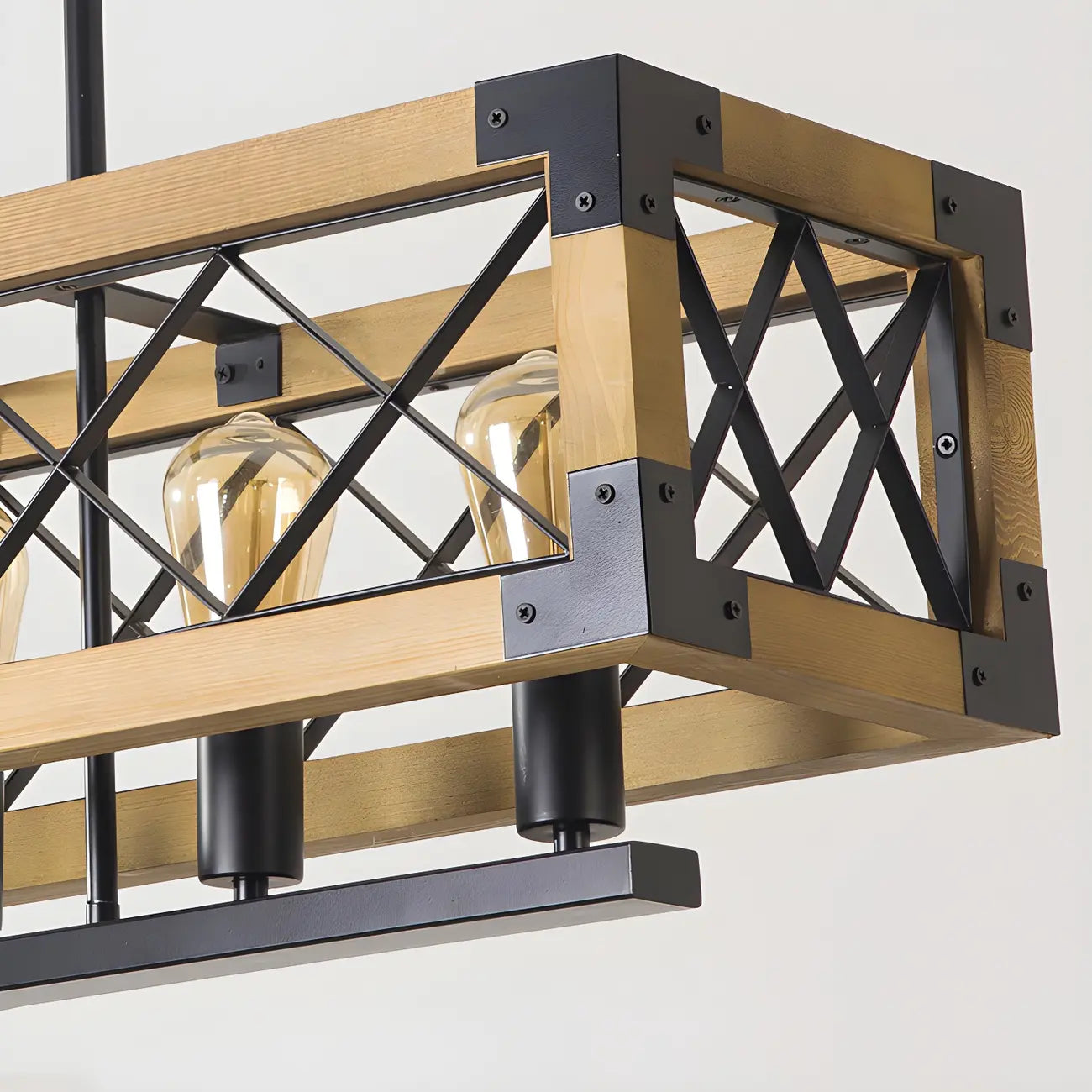 Industrial Black Metal 5-Light Island Pendant Light