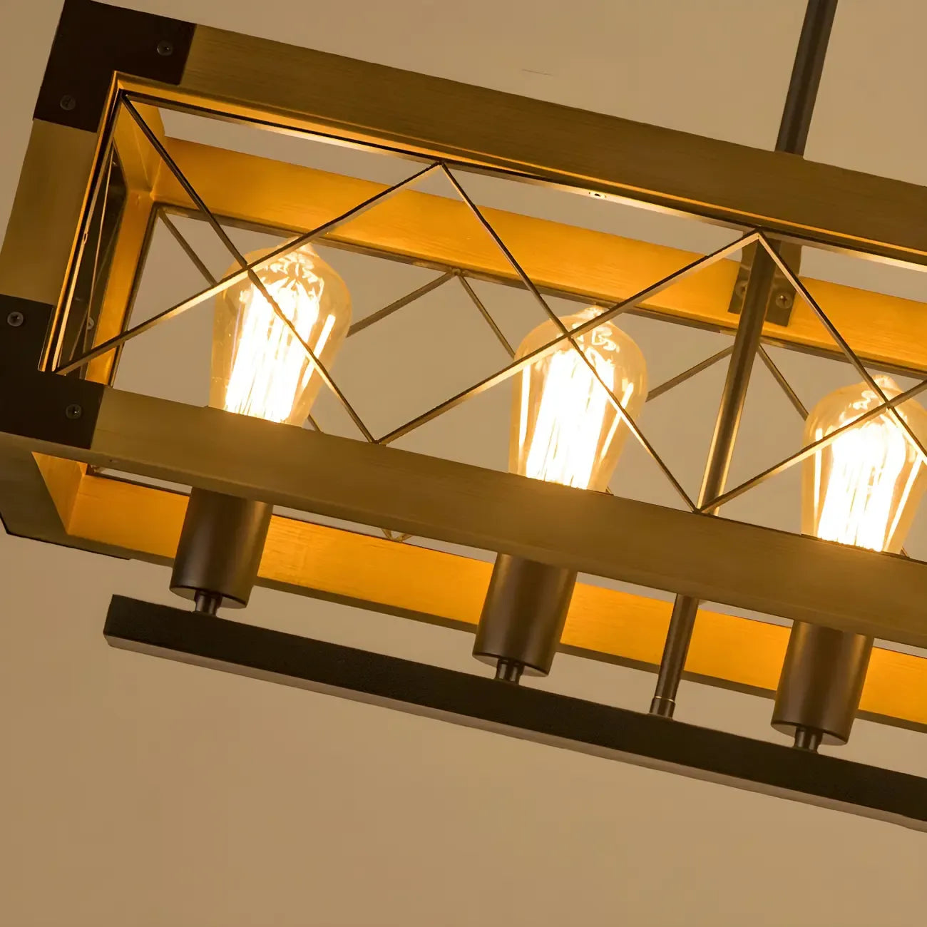 Industrial Black Metal 5-Light Island Pendant Light