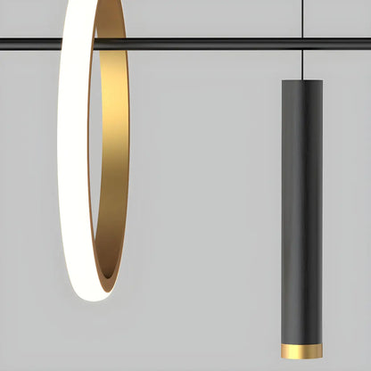 Modern Black LED Linear Kitchen Island Chandelier