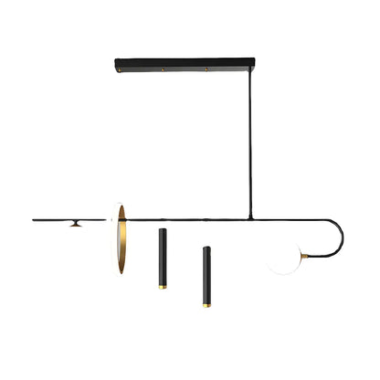 Modern Black LED Linear Kitchen Island Chandelier