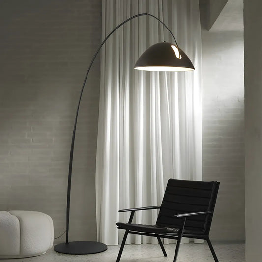 Black Metal Fishing Line Cone Floor Lamp